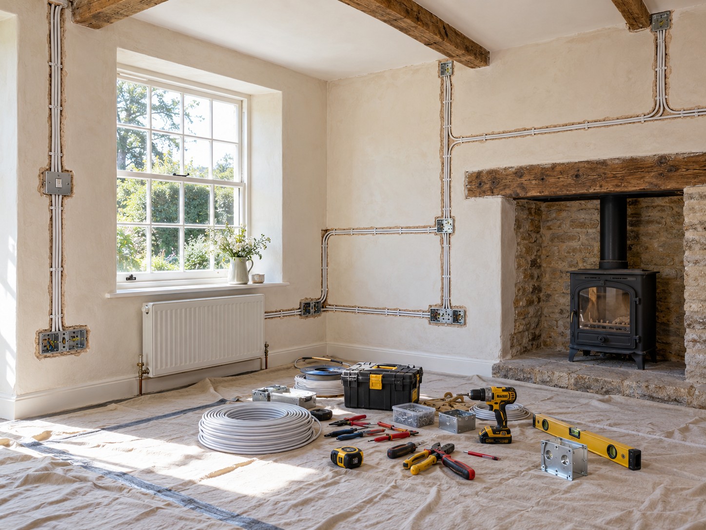 House rewire in progress