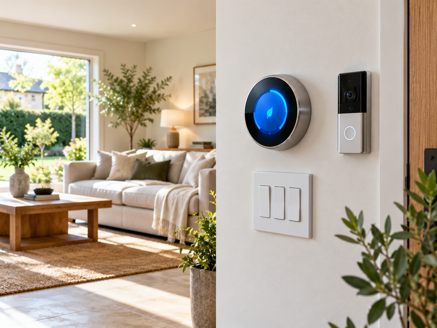 Smart thermostat and doorbell