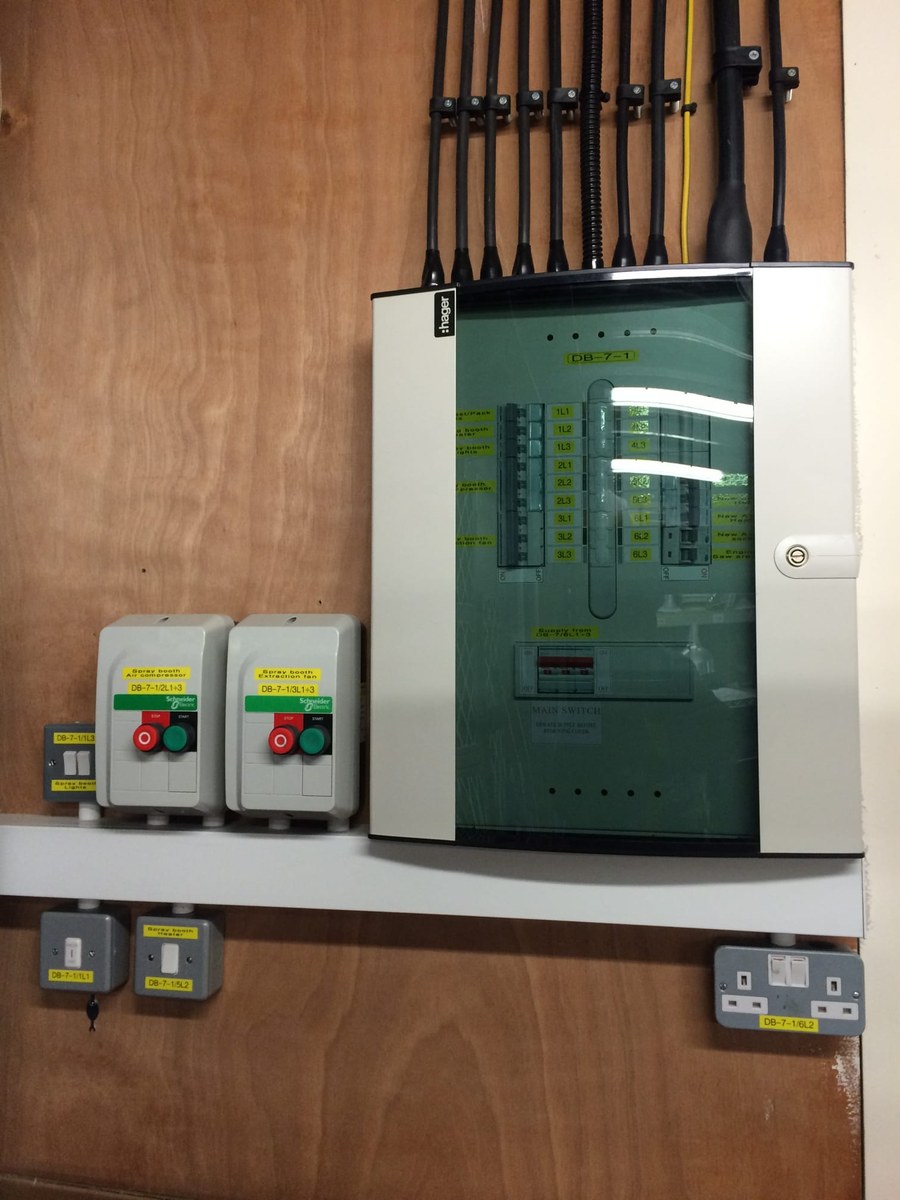 Commercial distribution board with isolators